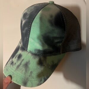 Green and Black Tie-Dye Cap
